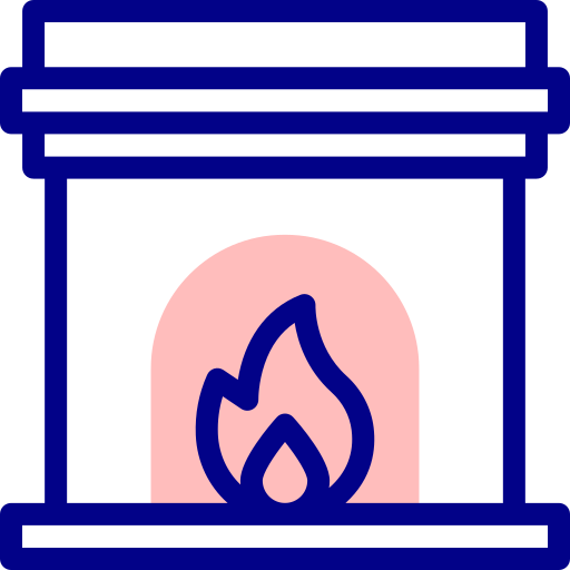 Fireplace Detailed Mixed Lineal color icon
