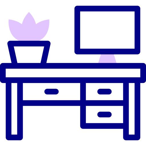 Desk Detailed Mixed Lineal color icon