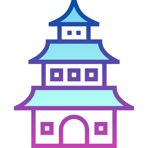 pagoda Detailed bright Gradient icona