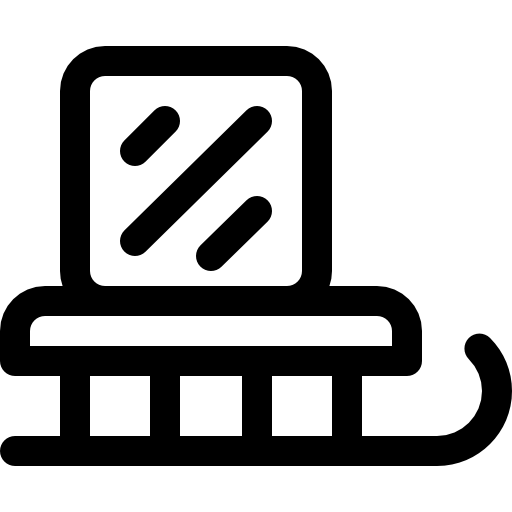 slitta di ghiaccio Basic Rounded Lineal icona