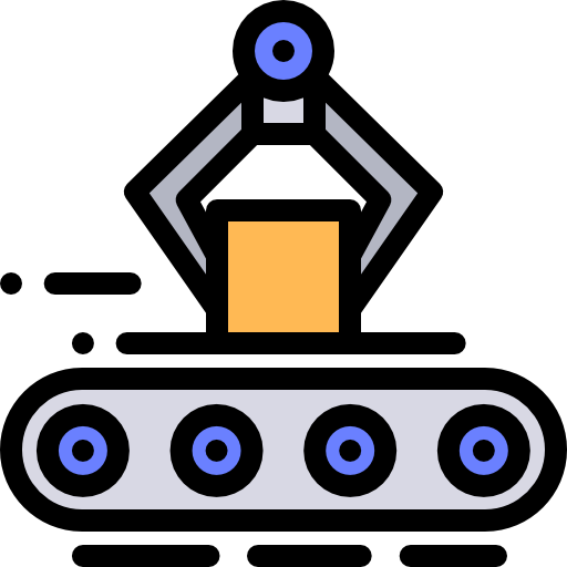 로봇 팔 Detailed Rounded Lineal color icon