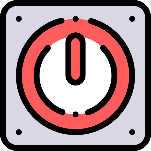 botón de encendido Detailed Rounded Lineal color icono