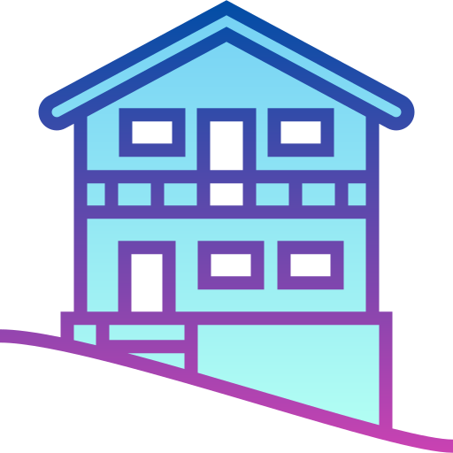 Chalet Detailed bright Gradient icon