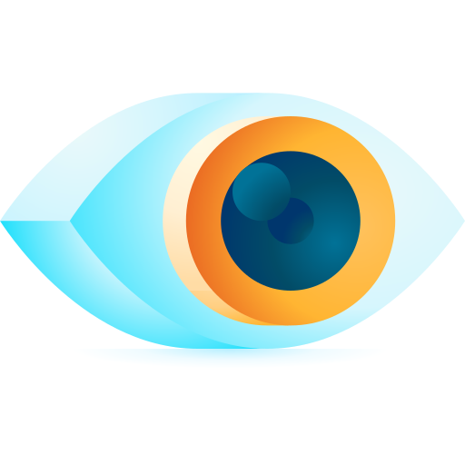 ojo 3D Toy Gradient icono