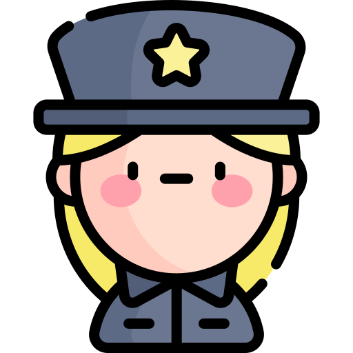 poliziotto Kawaii Lineal color icona