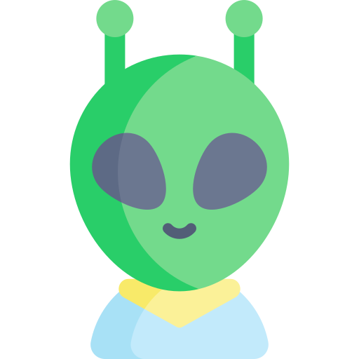 extraterrestre Kawaii Flat icono