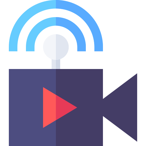 transmisión en vivo Basic Straight Flat icono