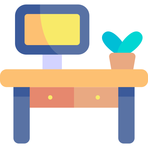 escritorio Kawaii Flat icono