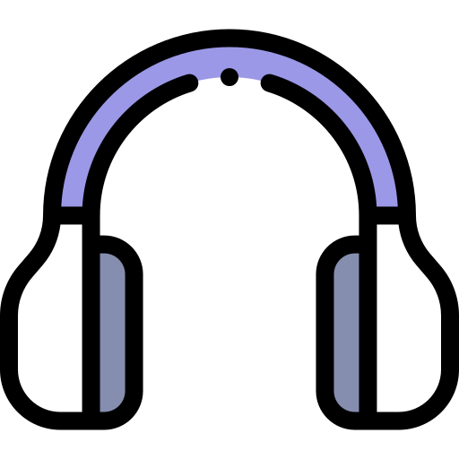 Headphone Detailed Rounded Lineal color icon
