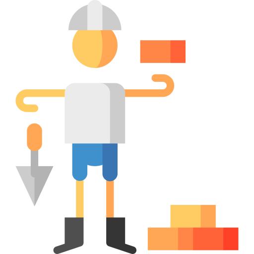 Bricklayer Puppet Characters Flat icon