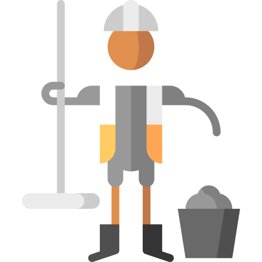 Concrete finisher Puppet Characters Flat icon