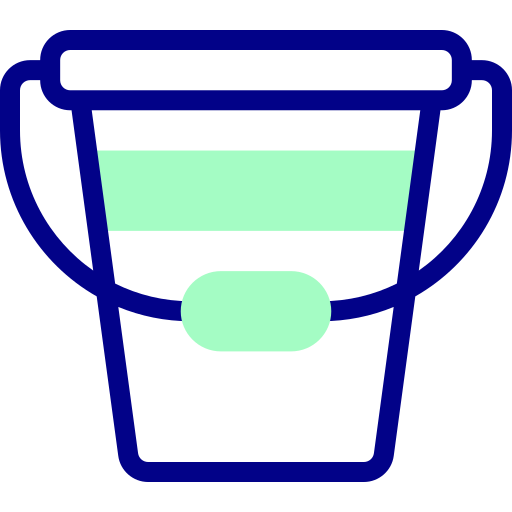 Bucket Detailed Mixed Lineal color icon