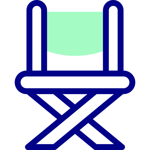접는 의자 Detailed Mixed Lineal color icon