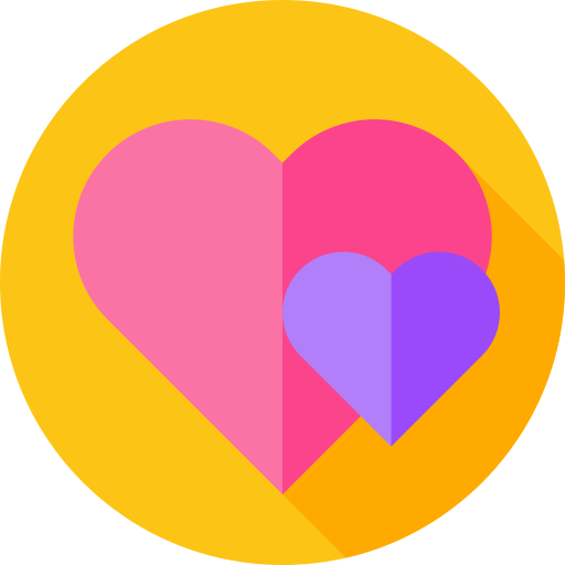 corazones Flat Circular Flat icono