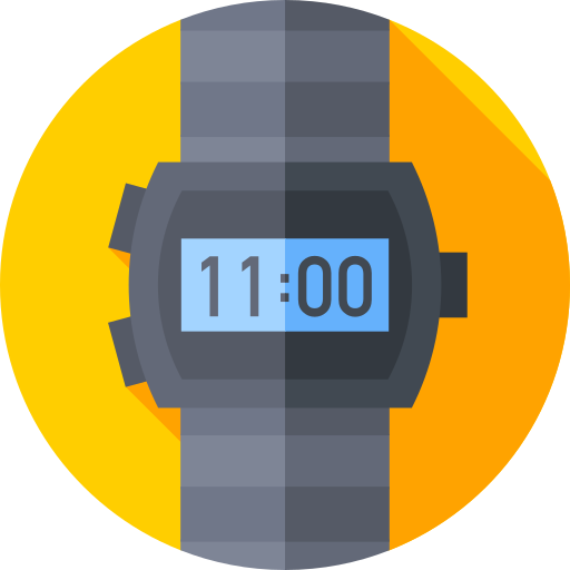 digitaal horloge Flat Circular Flat icoon