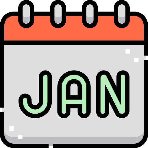 January Detailed Straight Lineal color icon