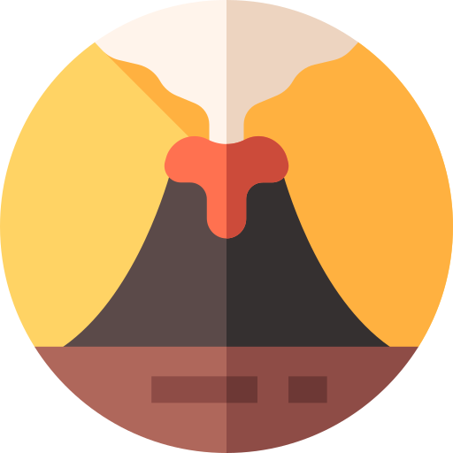 vulkaan Flat Circular Flat icoon