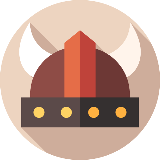 Viking helmet Flat Circular Flat icon