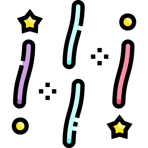konfetti Detailed Straight Lineal color ikona