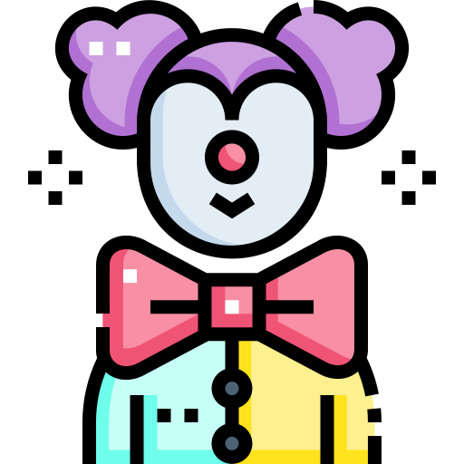 clown Detailed Straight Lineal color icon