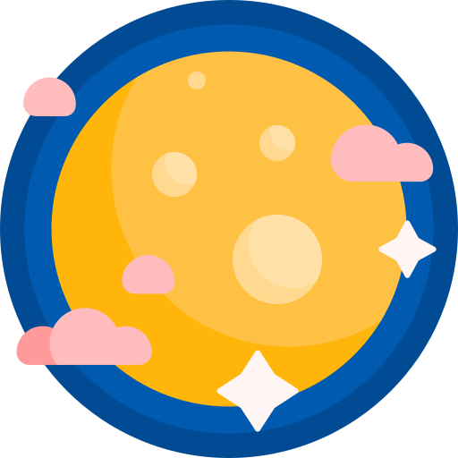 księżyc Detailed Flat Circular Flat ikona
