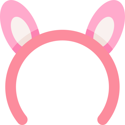 orejas de conejo Kawaii Flat icono