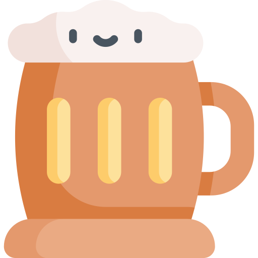 cerveza Kawaii Flat icono