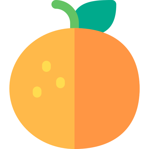 oranje Basic Rounded Flat icoon