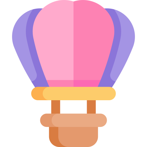 globo aerostático Kawaii Flat icono