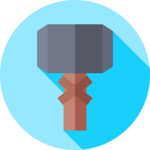 hammer Flat Circular Flat icon