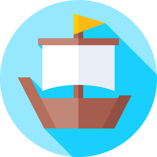 wikingerschiff Flat Circular Flat icon