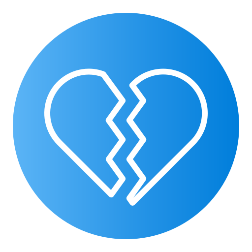 Broken heart Generic Flat Gradient icon