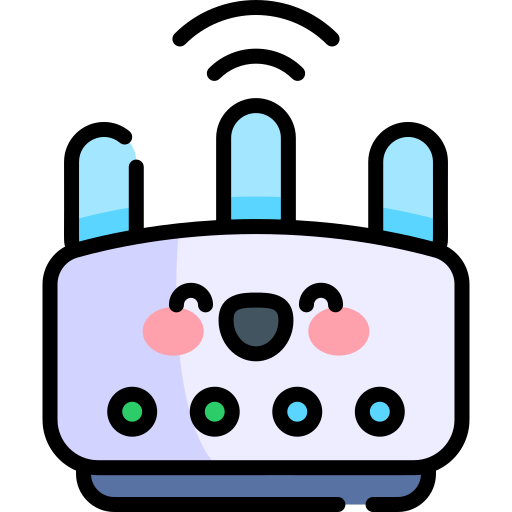 routera Kawaii Lineal color ikona