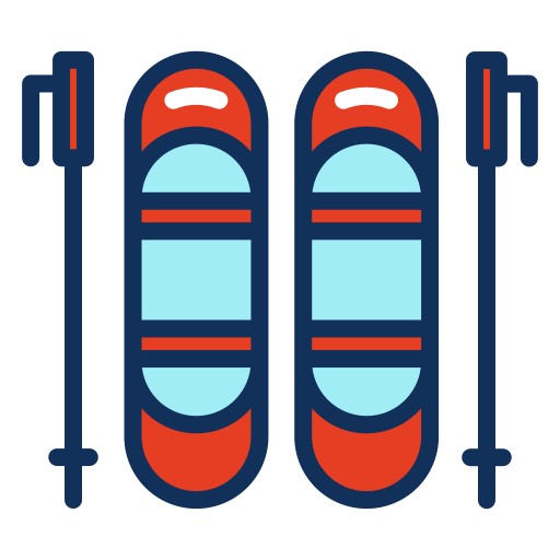bastones de esquí Generic Outline Color icono