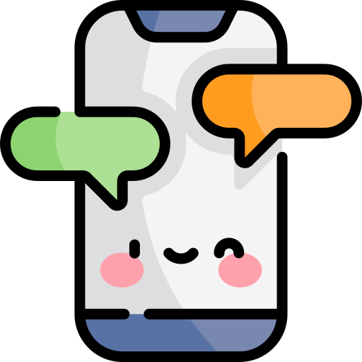 chat Kawaii Lineal color icono