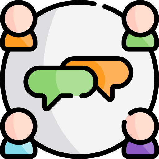 grupo de chat Kawaii Lineal color icono