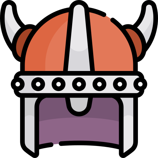 casco vikingo Kawaii Lineal color icono
