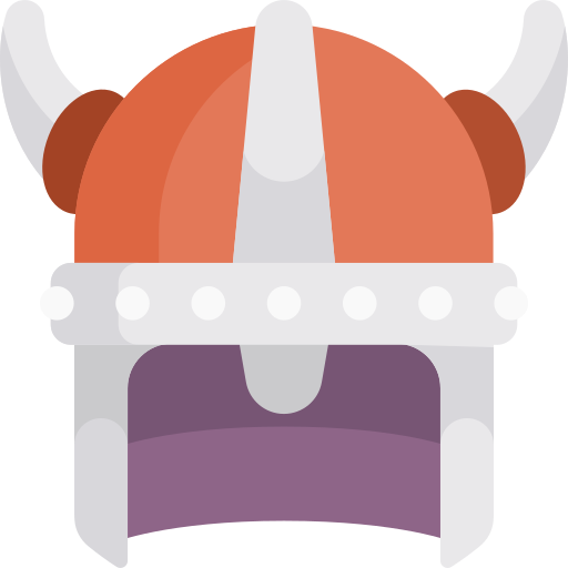 casco vikingo Kawaii Flat icono