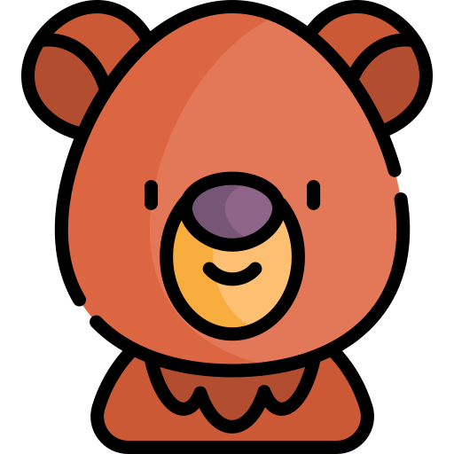 медведь Kawaii Lineal color иконка
