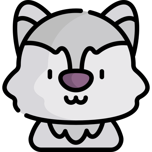 늑대 Kawaii Lineal color icon