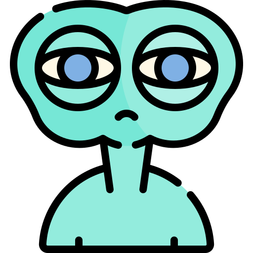 extraterrestre Kawaii Lineal color icono