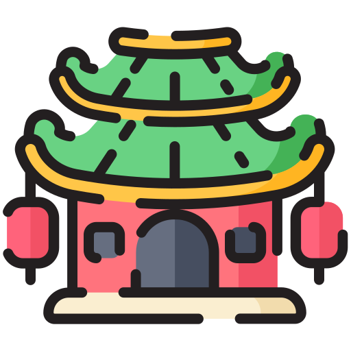 중국 사원 Generic Outline Color icon