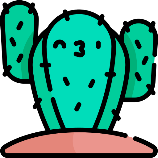 Cactus Kawaii Lineal color icon