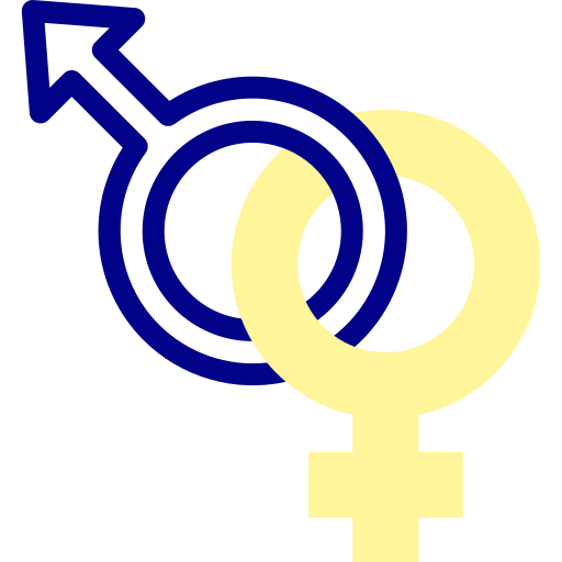 성별 Detailed Mixed Lineal color icon