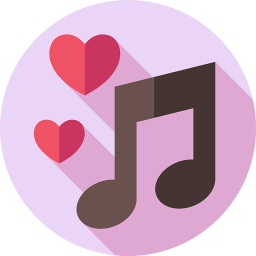 Love song Flat Circular Flat icon