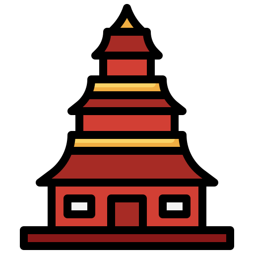 pagoda Surang Lineal Color ikona