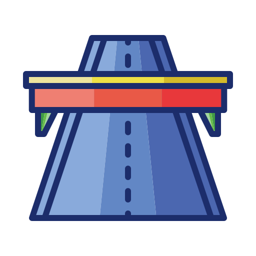 carretera Flaticons Lineal Color icono