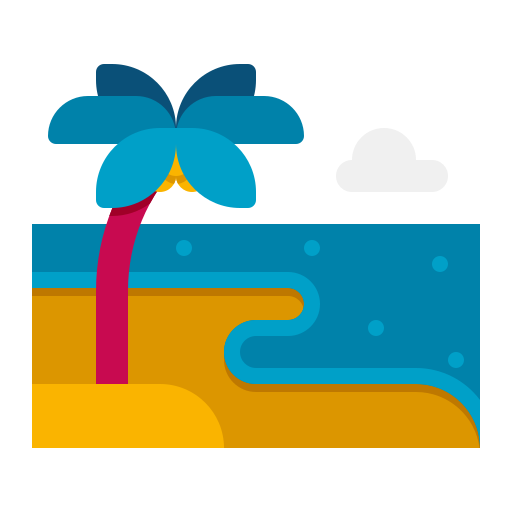 пляж Flaticons Flat иконка