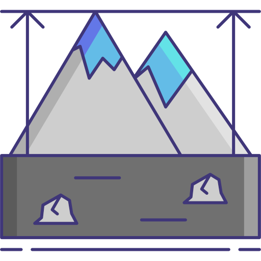 montagne Flaticons Lineal Color Icône