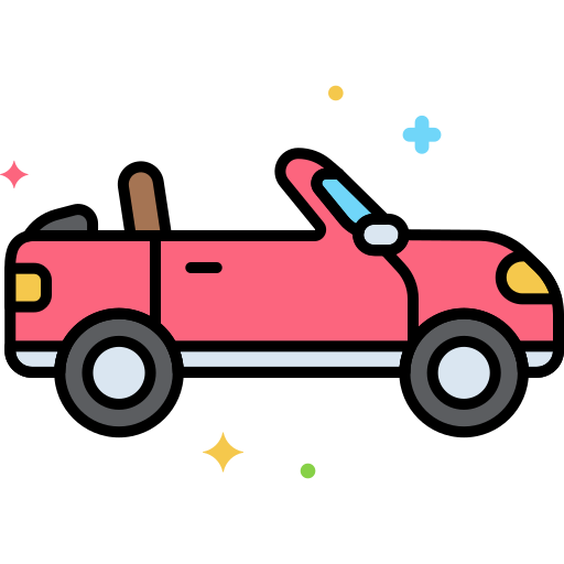Convertible car Flaticons Lineal Color icon